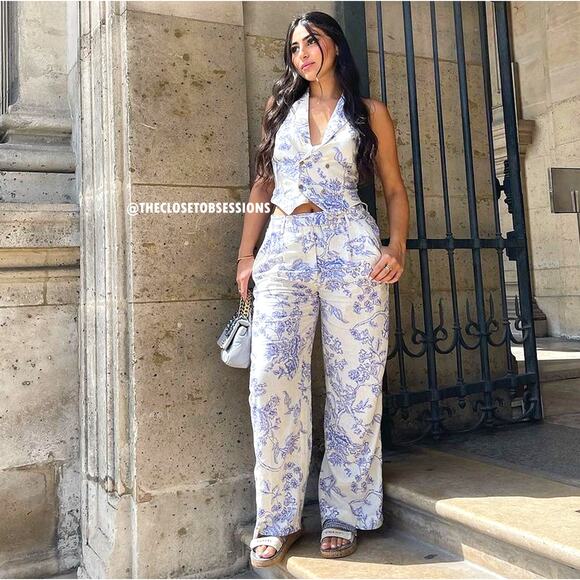 RARE!!! MANGO Co-Ord Set Halter Neck Vest and Wide Leg Pants NWT - Picture 7 of 16